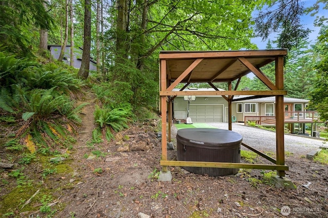 400 Sudden Valley Dr, Bellingham, WA 98229 - view of yard with a hot tub and driveway