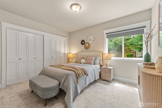 11028 E Riverside Dr, Bothell, WA 98011 - bedroom with light carpet and two closets