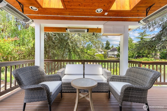 11028 E Riverside Dr, Bothell, WA 98011 - wooden deck with an outdoor hangout area