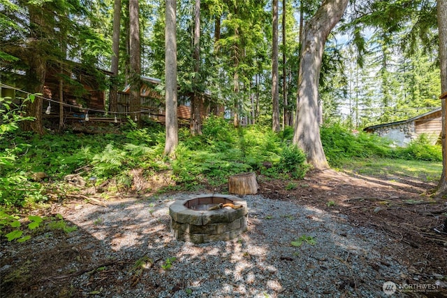 8471 Golden Valley Dr, Maple Falls, WA 98266 - view of yard with an outdoor fire pit