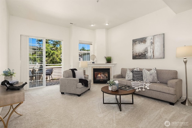 1900 132nd Ave SE Unit I-23, Bellevue, WA 98005 - living room with carpet floors and a fireplace