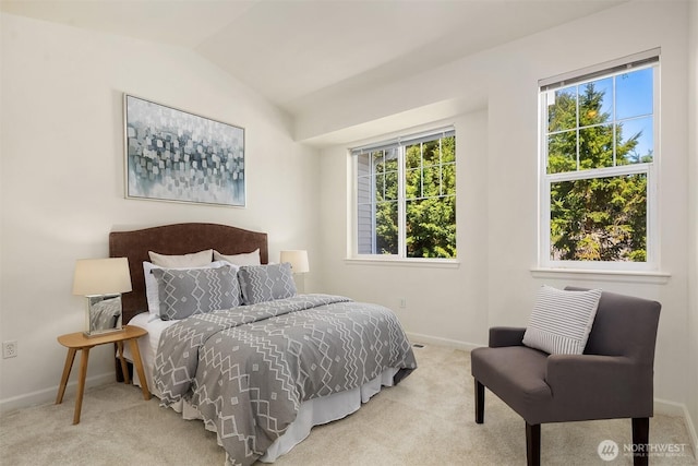 1900 132nd Ave SE Unit I-23, Bellevue, WA 98005 - carpeted bedroom with baseboards and lofted ceiling