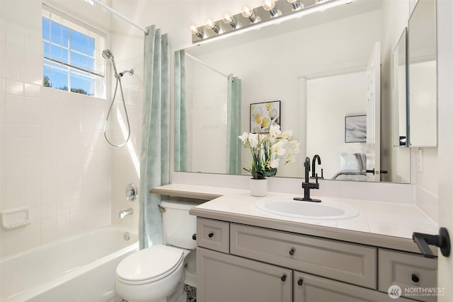 1900 132nd Ave SE Unit I-23, Bellevue, WA 98005 - bathroom featuring shower / bathtub combination with curtain and vanity