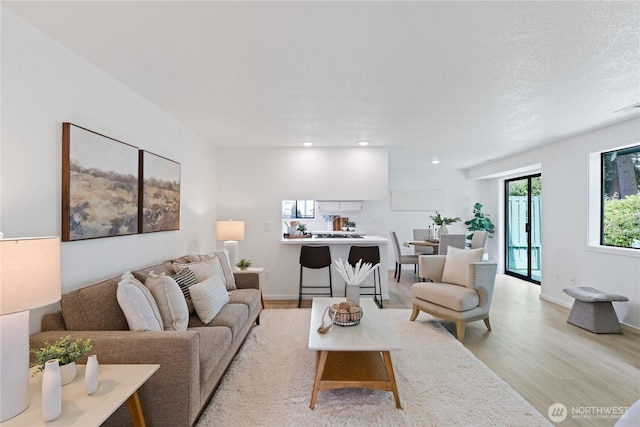 1708 24th Ct, Anacortes, WA 98221 - living room featuring light wood-style floors and recessed lighting