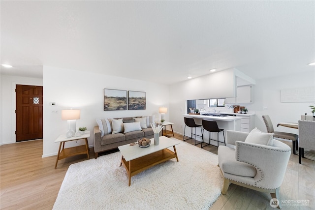 1708 24th Ct, Anacortes, WA 98221 - living room featuring recessed lighting and light wood-style flooring