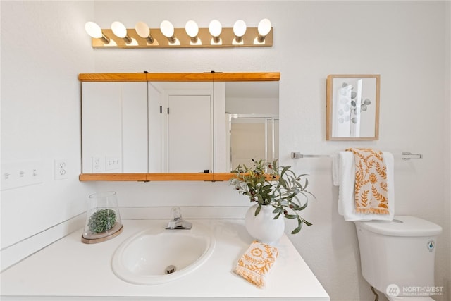 1708 24th Ct, Anacortes, WA 98221 - full bathroom featuring vanity and an enclosed shower