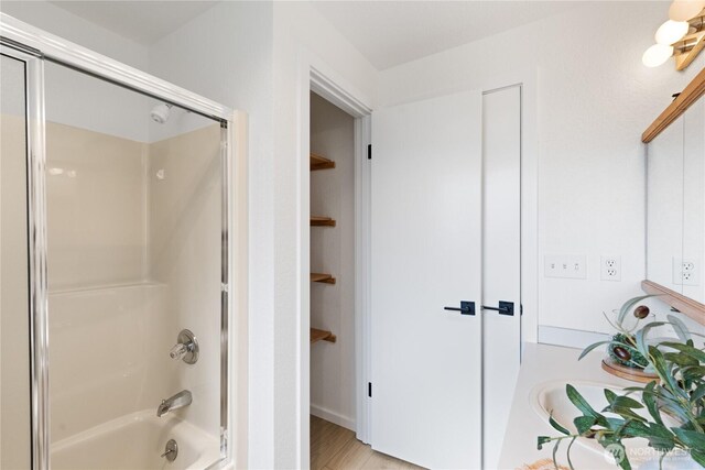 1708 24th Ct, Anacortes, WA 98221 - full bathroom with bathtub / shower combination and wood finished floors