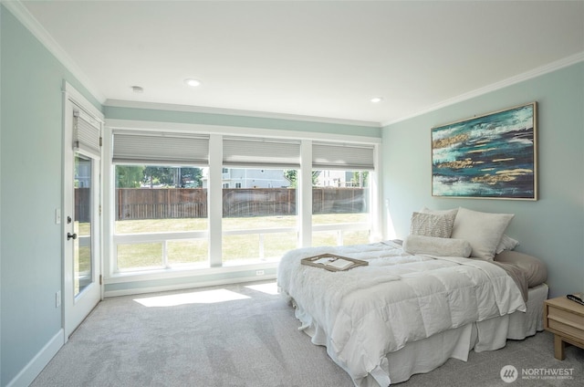 15512 Elm St E, Sumner, WA 98390 - bedroom featuring crown molding, carpet, multiple windows, and recessed lighting
