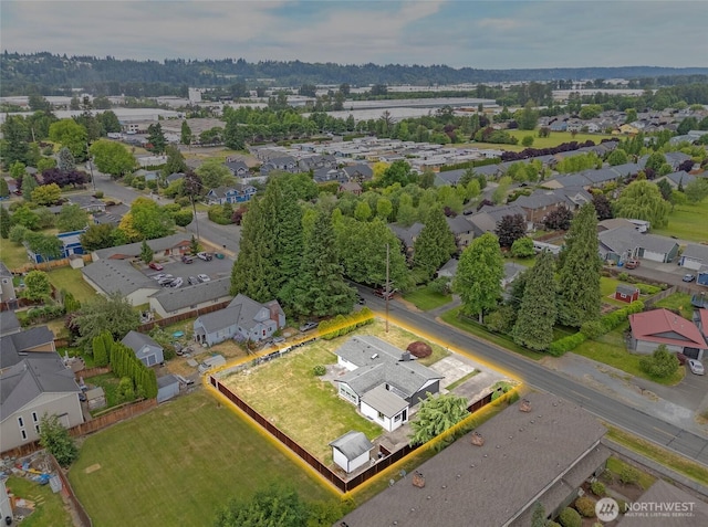 15512 Elm St E, Sumner, WA 98390 - aerial perspective of suburban area with property parcel outlined