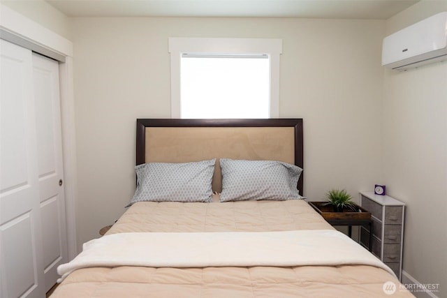 29813 L Ln, Ocean Park, WA 98640 - bedroom featuring a wall unit AC and a closet