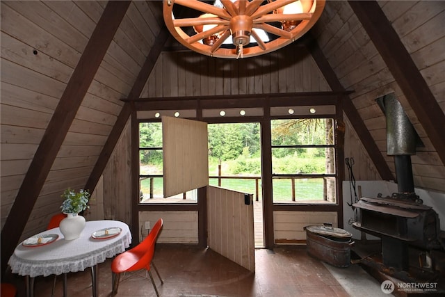 53009 S Riverside Rd, Gold Bar, WA 98251 - sunroom with a wood stove and plenty of natural light
