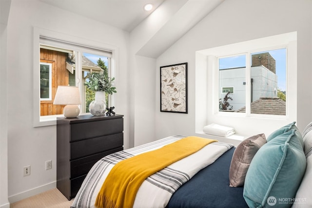 4220 Fremont Ave N Unit A, Seattle, WA 98103 - bedroom featuring carpet floors and lofted ceiling