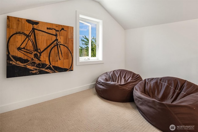 4220 Fremont Ave N Unit A, Seattle, WA 98103 - living area with lofted ceiling and carpet