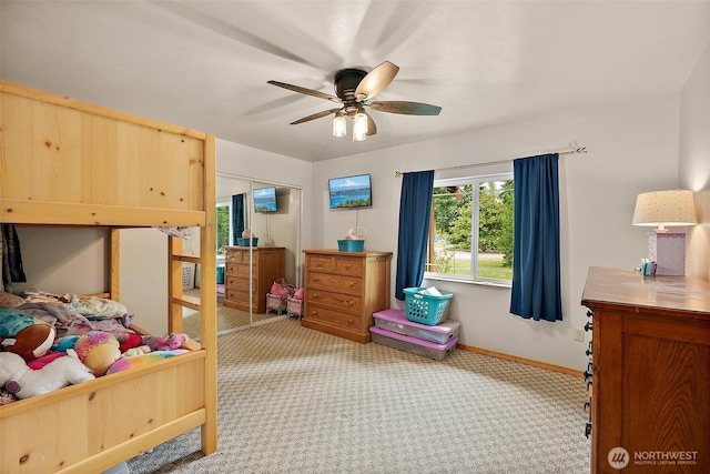 33320 27th Ave E, Roy, WA 98580 - carpeted bedroom with baseboards and ceiling fan