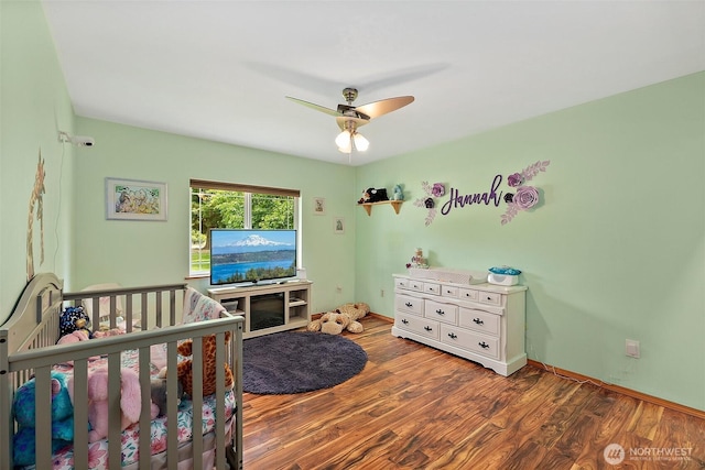 33320 27th Ave E, Roy, WA 98580 - bedroom featuring wood finished floors and a ceiling fan