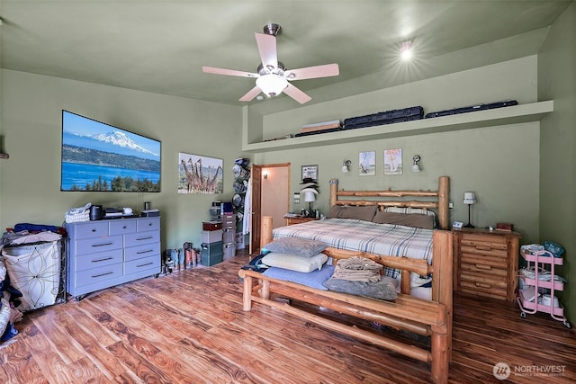 33320 27th Ave E, Roy, WA 98580 - bedroom with wood finished floors, ceiling fan, and vaulted ceiling