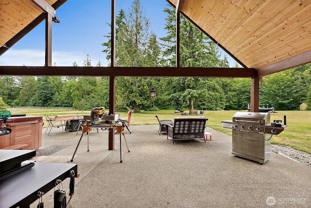 33320 27th Ave E, Roy, WA 98580 - view of patio with a grill and view of wooded area