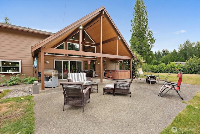 33320 27th Ave E, Roy, WA 98580 - view of patio / terrace featuring a hot tub and a grill