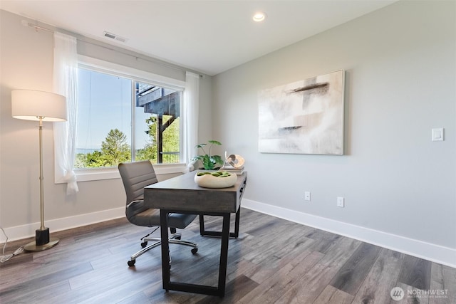 1818 36th St, Bellingham, WA 98226 - home office with wood finished floors and recessed lighting
