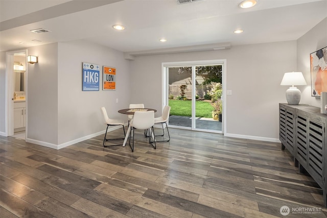 16011 Sunnyside Ave N, Shoreline, WA 98133 - dining space featuring hardwood / wood-style flooring and recessed lighting