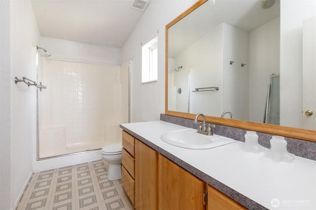 212S 3rd St, Almira, WA 99103 - bathroom featuring a shower, vanity, and tile patterned floors