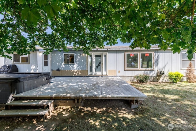 212S 3rd St, Almira, WA 99103 - view of front of property featuring a hot tub and a wooden deck