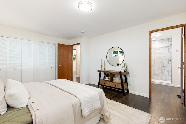 604 N 178th St, Shoreline, WA 98133 - bedroom featuring dark wood finished floors, multiple closets, and ensuite bathroom