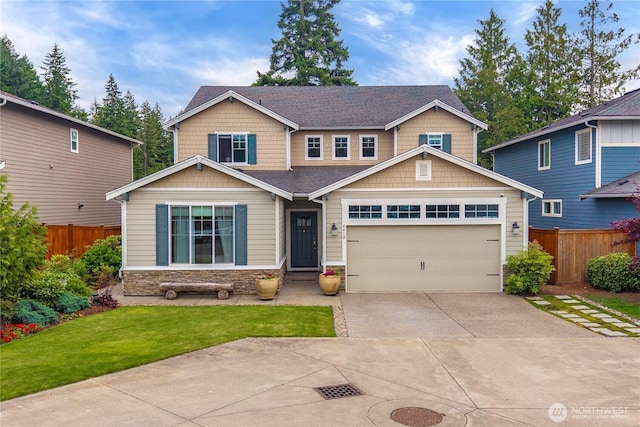 4410 Sentinel Ct, Gig Harbor, WA 98332 - craftsman inspired home featuring stone siding, driveway, and an attached garage