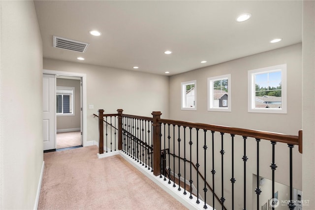 4410 Sentinel Ct, Gig Harbor, WA 98332 - corridor featuring recessed lighting, carpet floors, and an upstairs landing