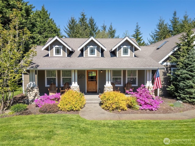 8012 105th Ave SW, Olympia, WA 98512 - view of front of house with a porch, a front lawn, and roof with shingles