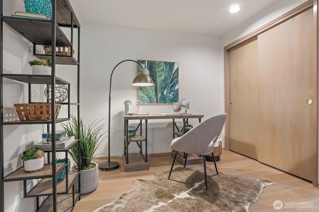 1100 E Harrison St Unit 103, Seattle, WA 98102 - office area with wood finished floors and recessed lighting