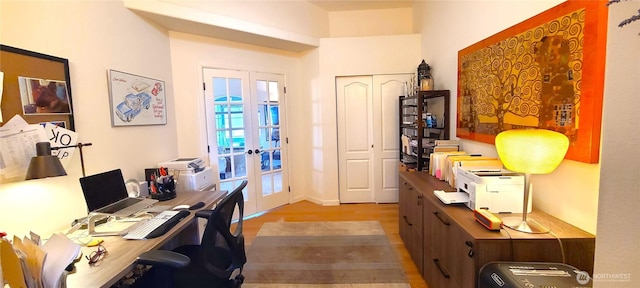 51 Sheree Ln, Sequim, WA 98382 - office area with french doors and wood finished floors