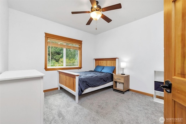 15949 159th Ln SE, Yelm, WA 98597 - bedroom featuring light carpet and a ceiling fan