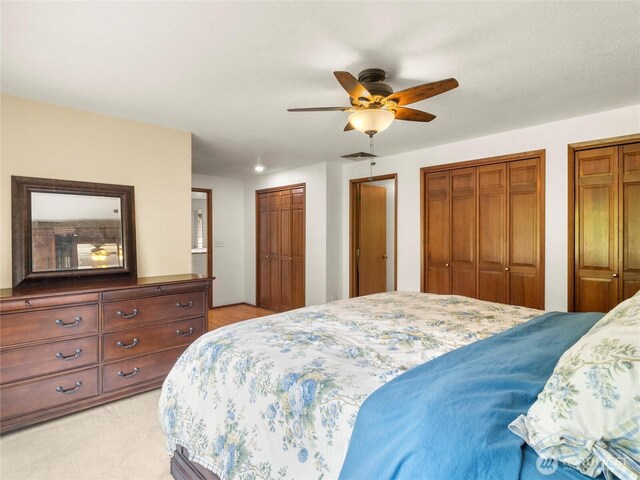 7842 Delphi Rd SW, Olympia, WA 98512 - bedroom with two closets and a ceiling fan