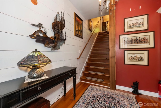 281 Jarvis Rd, Mossyrock, WA 98564 - stairway featuring wood finished floors and wooden walls