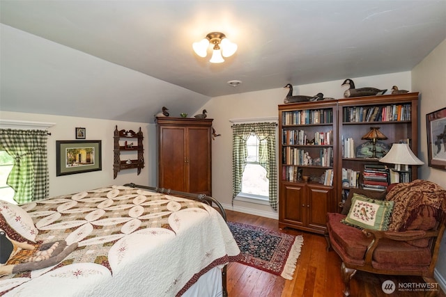 281 Jarvis Rd, Mossyrock, WA 98564 - bedroom with hardwood / wood-style flooring and vaulted ceiling