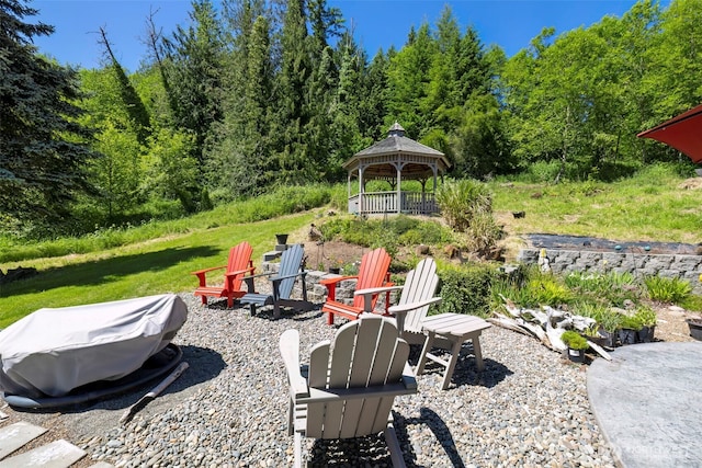 281 Jarvis Rd, Mossyrock, WA 98564 - view of yard featuring a gazebo and a fire pit