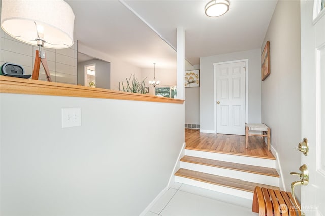 14249 NE 1st St, Bellevue, WA 98007 - hall with a chandelier and stairs