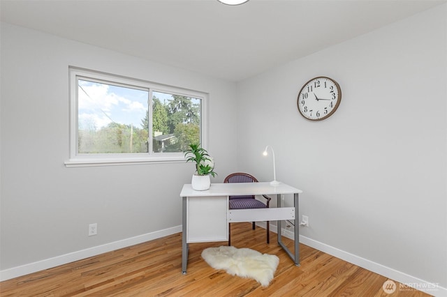 14249 NE 1st St, Bellevue, WA 98007 - office area featuring baseboards and light wood finished floors
