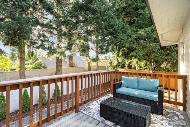 14249 NE 1st St, Bellevue, WA 98007 - deck featuring outdoor lounge area and a fenced backyard