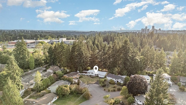 14249 NE 1st St, Bellevue, WA 98007 - aerial view of property and surrounding area featuring a forest