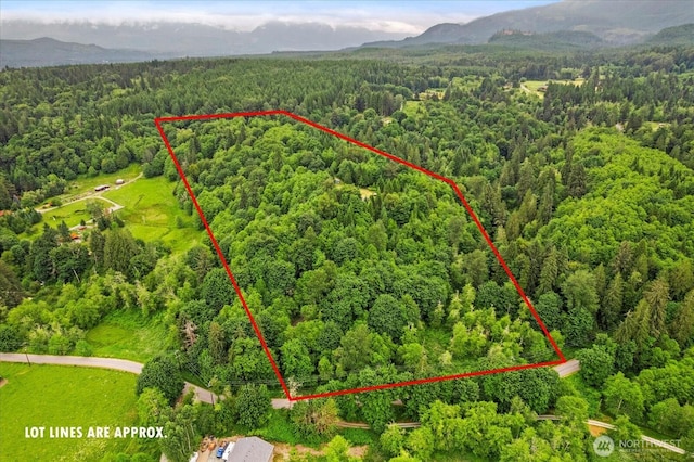 18025 Cedar Ponds Rd, Monroe, WA 98272 - aerial view of property and surrounding area featuring property parcel outlined