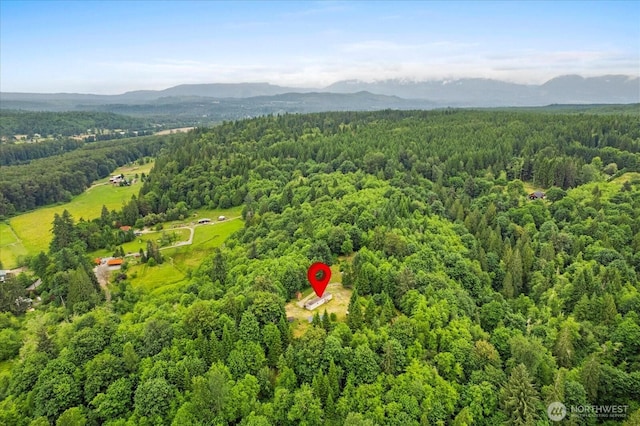18025 Cedar Ponds Rd, Monroe, WA 98272 - drone / aerial view of a heavily wooded area and mountains