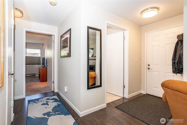4231 NE 5th St Unit C102, Renton, WA 98059 - foyer entrance with dark wood-style floors and a baseboard heating unit