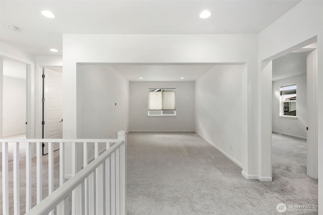 12619 176th St E, Puyallup, WA 98374 - hall with light carpet, an upstairs landing, and recessed lighting