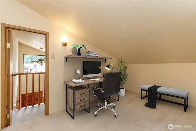 16410 92nd Ave E, Puyallup, WA 98375 - carpeted home office with lofted ceiling and ceiling fan
