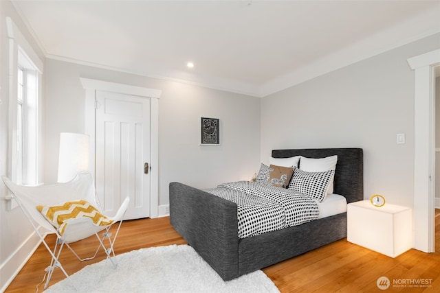 2823 34th Ave S, Seattle, WA 98144 - bedroom featuring wood finished floors, crown molding, and recessed lighting