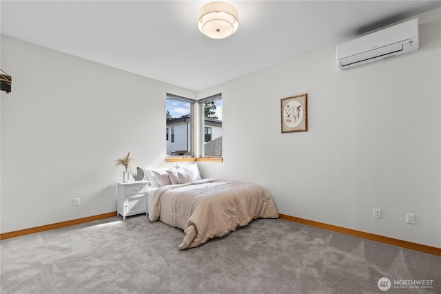 3800 SW Holden St, Seattle, WA 98126 - carpeted bedroom featuring a wall mounted air conditioner and baseboards