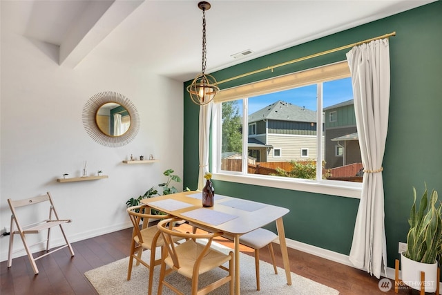1803 65th Ct SE, Tumwater, WA 98501 - dining space with wood finished floors and a chandelier