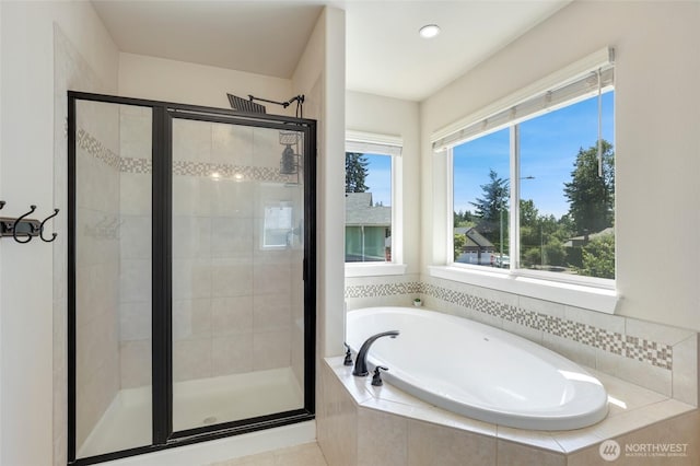 1803 65th Ct SE, Tumwater, WA 98501 - bathroom with a stall shower and a garden tub